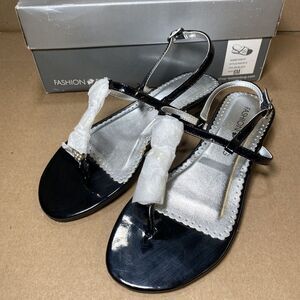 Vintage NOS Fashion Bug Disco Black Dress Sandals Ladies Women's 6‎ M